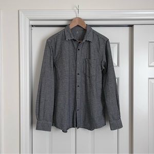 Muji Black White Checkered Flannel Button Down Shirt Mens S